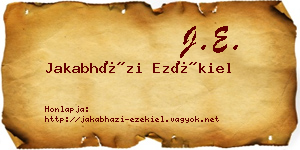 Jakabházi Ezékiel névjegykártya